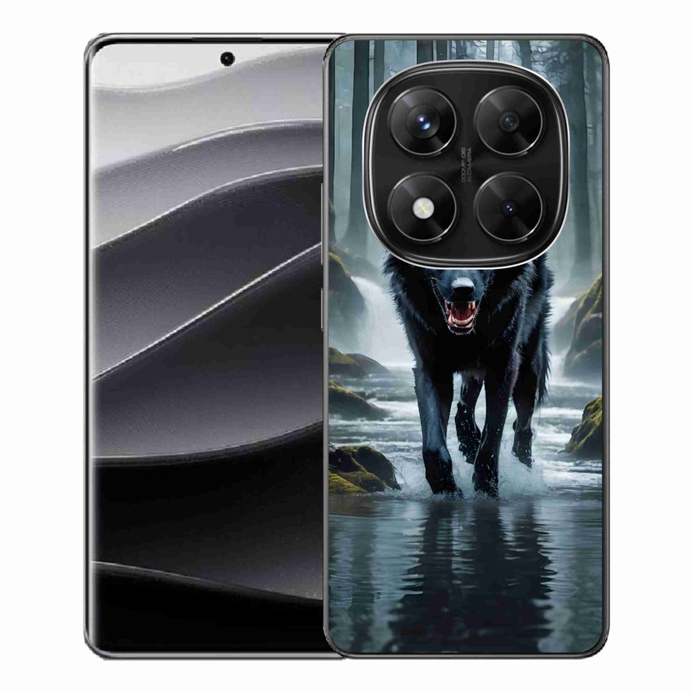Gél borítás mmCase a Xiaomi Redmi Note 14 Pro 5G/Poco X7 5G számára - fekete farkas