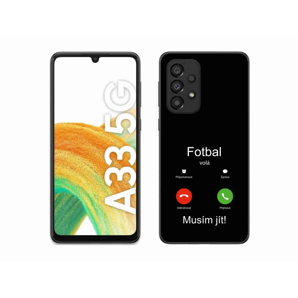 Gél borító mmCase Samsung Galaxy A33 5G - futball hívások fekete háttérrel