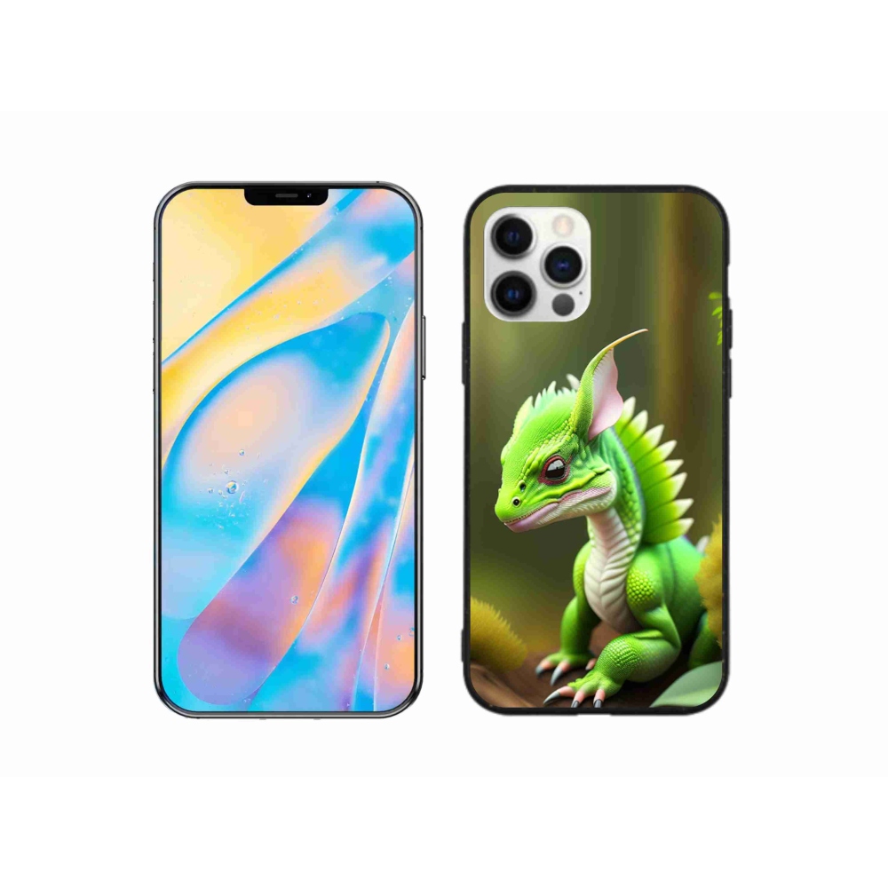 Zselés borítás mmCase iPhone 12 Pro készülékhez - zöld sárkány