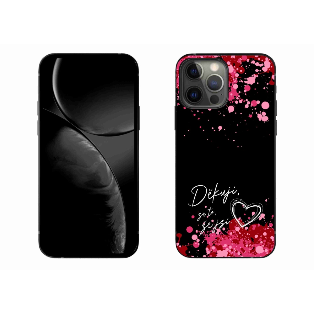 Gél borítás mmCase iPhone 13 Pro Max 6.7 készülékhez - szerelmes szöveg 2 fekete háttér