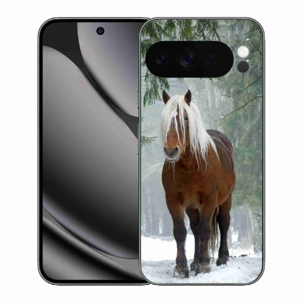 Zselés borítás mmCase a Google Pixel 10 Pro XL-hez - ló az erdőben