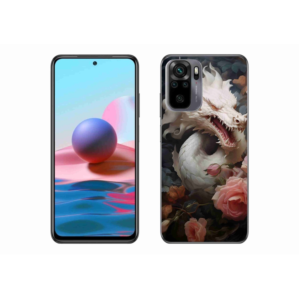 Gél borítás mmCase a Xiaomi Poco M5s készülékhez - fehér sárkány