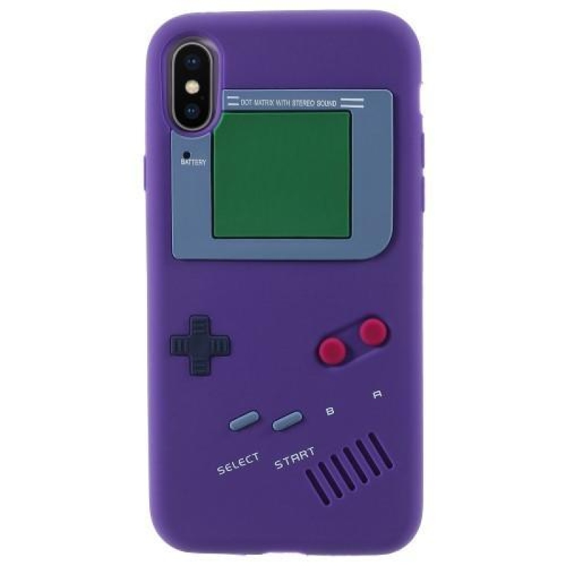 Játékok szilikon tok iPhone X készülékhez - lila