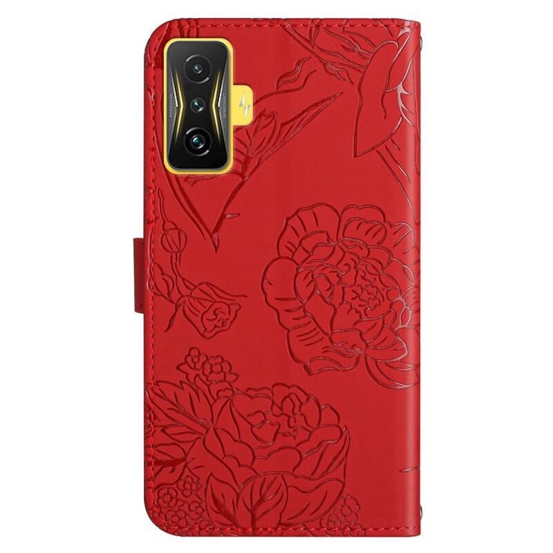 Gami PU bőr pénztárca tok Xiaomi Poco F4 GT-hez - piros