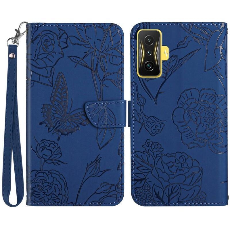 Gami PU bőr pénztárca tok Xiaomi Poco F4 GT-hez - kék