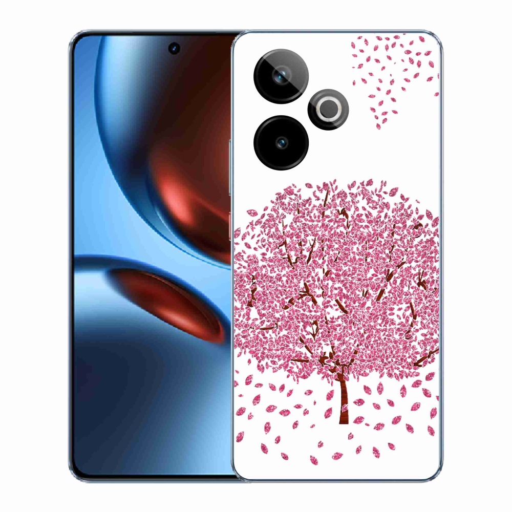 Zselés borítás mmCase a Realme GT 7 5G/GT 7T 5G számára - rajzfilmfa levelekkel