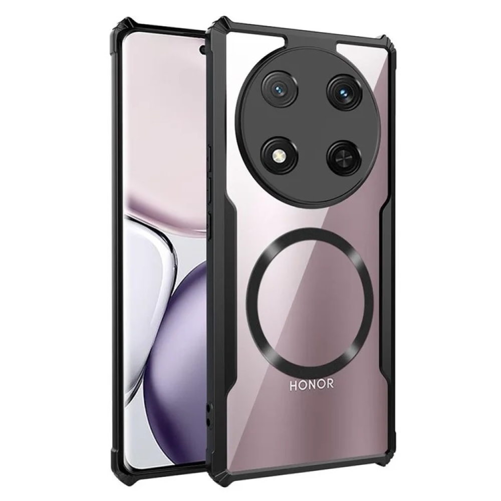 Tartós védőburkolat MagSafe támogatással a Honor Magic 7 Lite 5G készülékhez - fekete