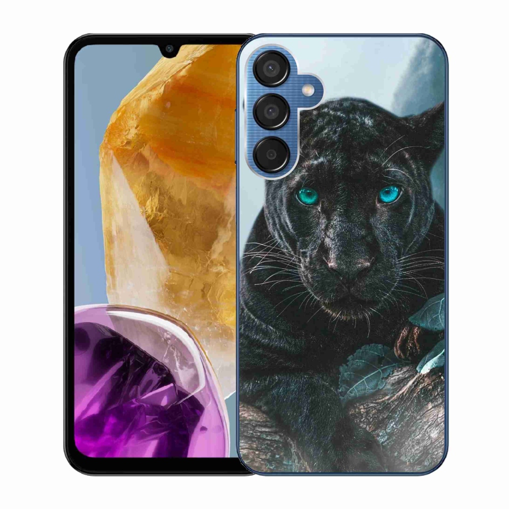 Gél védőhuzat mmCase Samsung Galaxy M15 5G - fekete párduc