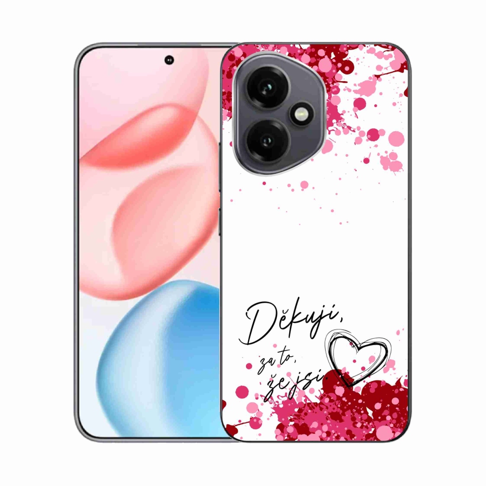 Zselés borító mmCase a Honor 400-hoz - szerelmes szöveg 2 fehér háttér