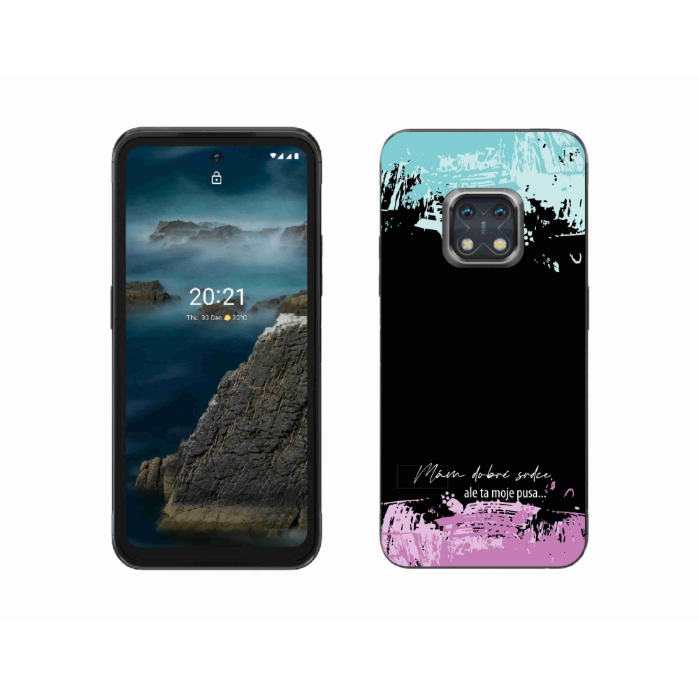 Zselés borító mmCase a Nokia XR20 készülékhez - vicces szöveg 3 fekete háttér