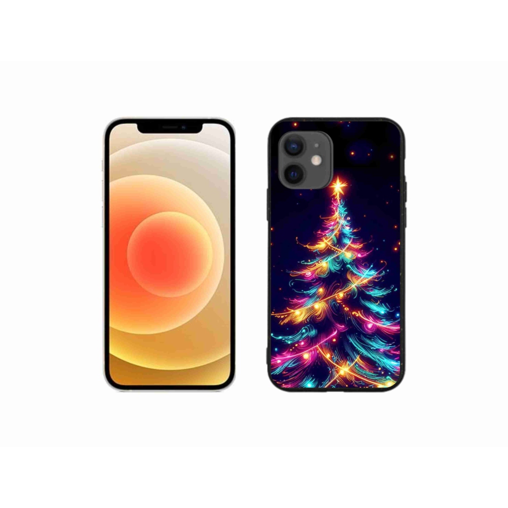 Gél borítás mmCase iPhone 12 mini készülékhez - neon karácsonyfa