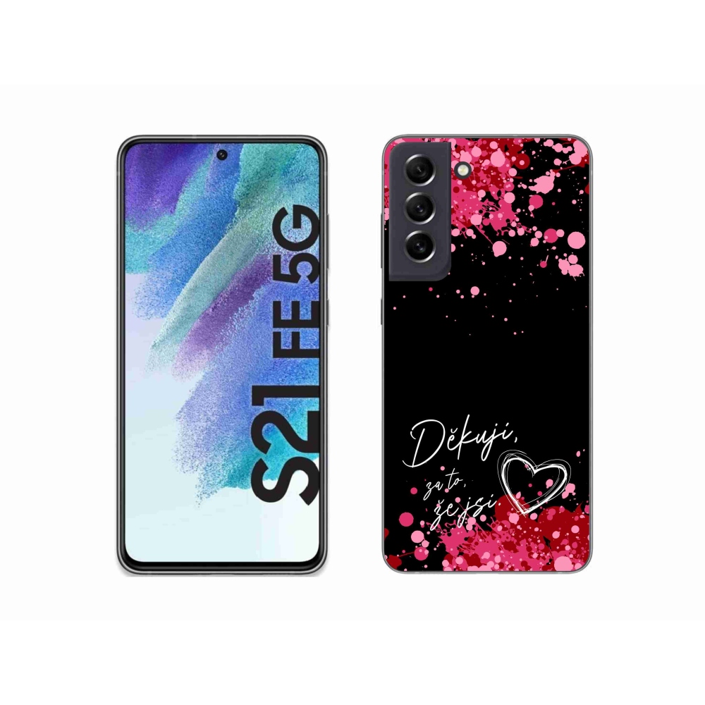 Gél borítás mmCase Samsung Galaxy S21 FE 5G - text in love 2 fekete háttér
