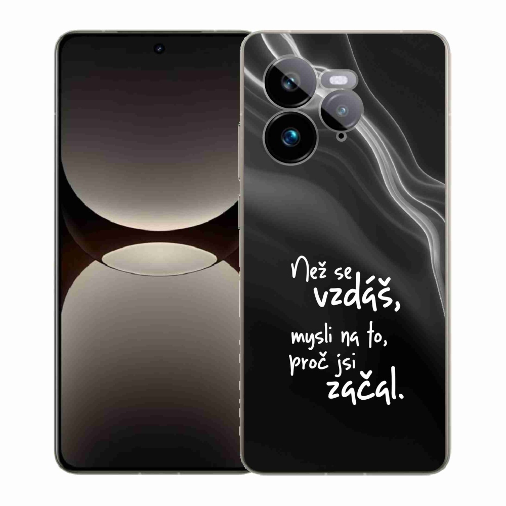 Gél borítás mmCase a Realme GT 7 Pro 5G-re - Idézet 2 fekete háttér