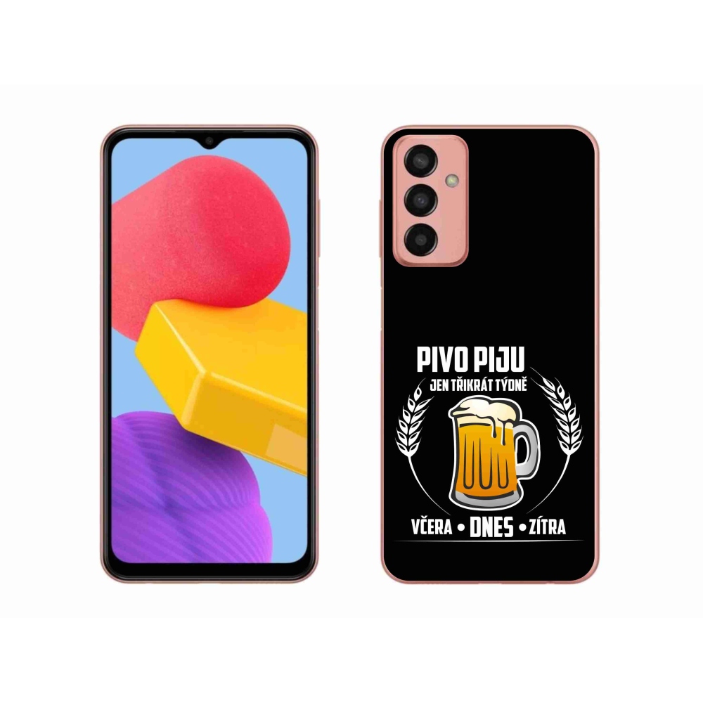 Gél borítás mmCase Samsung Galaxy M13 készülékhez - sör motívum fekete háttér