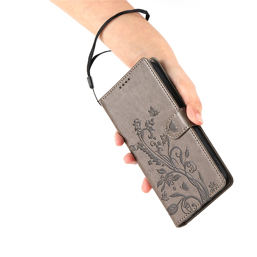 Virágos könyvtáska Xiaomi Redmi 15 5G (169mm) - szürke