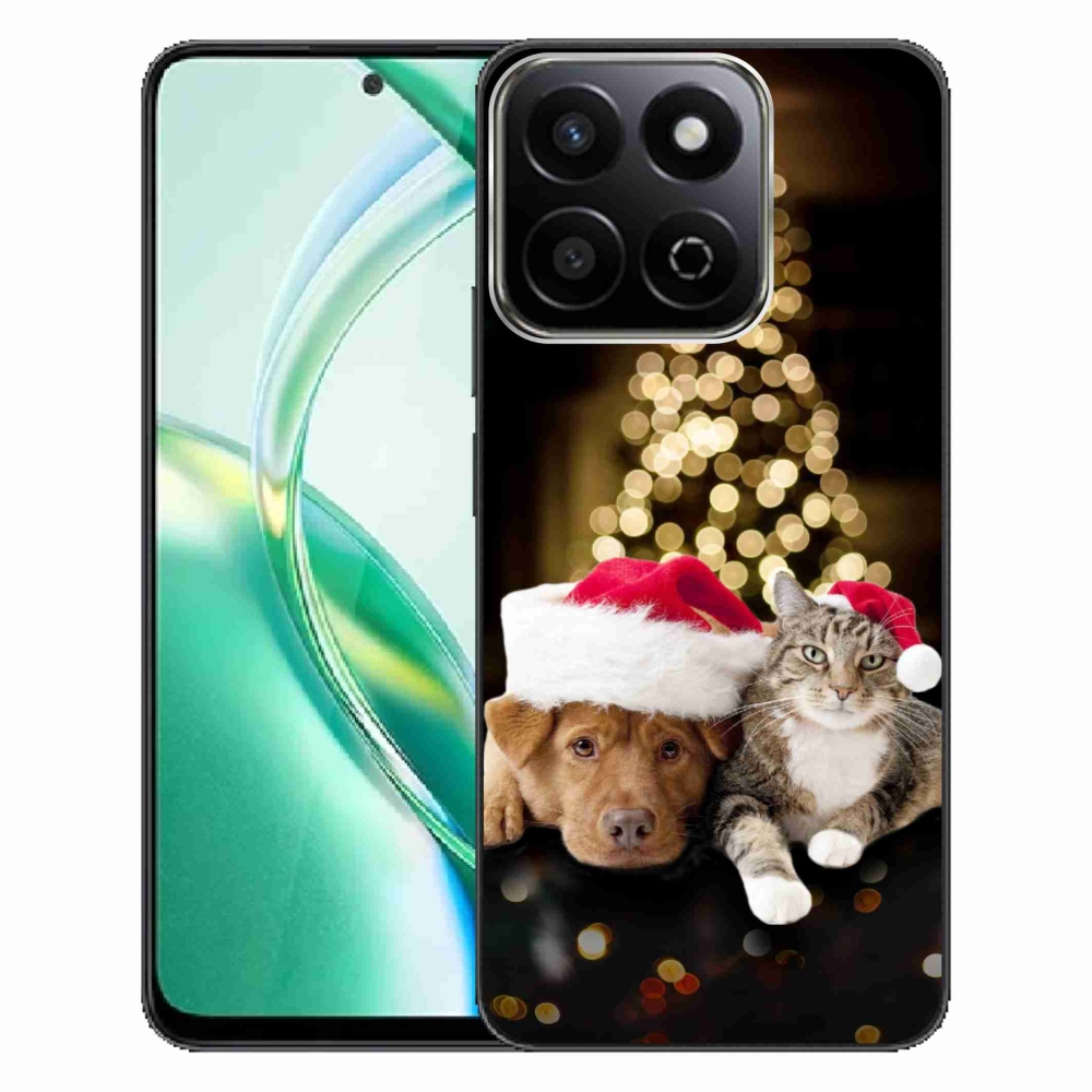 Gél borító mmCase a Honor 200 Smart 5G készülékhez - Karácsonyi kutya és macska