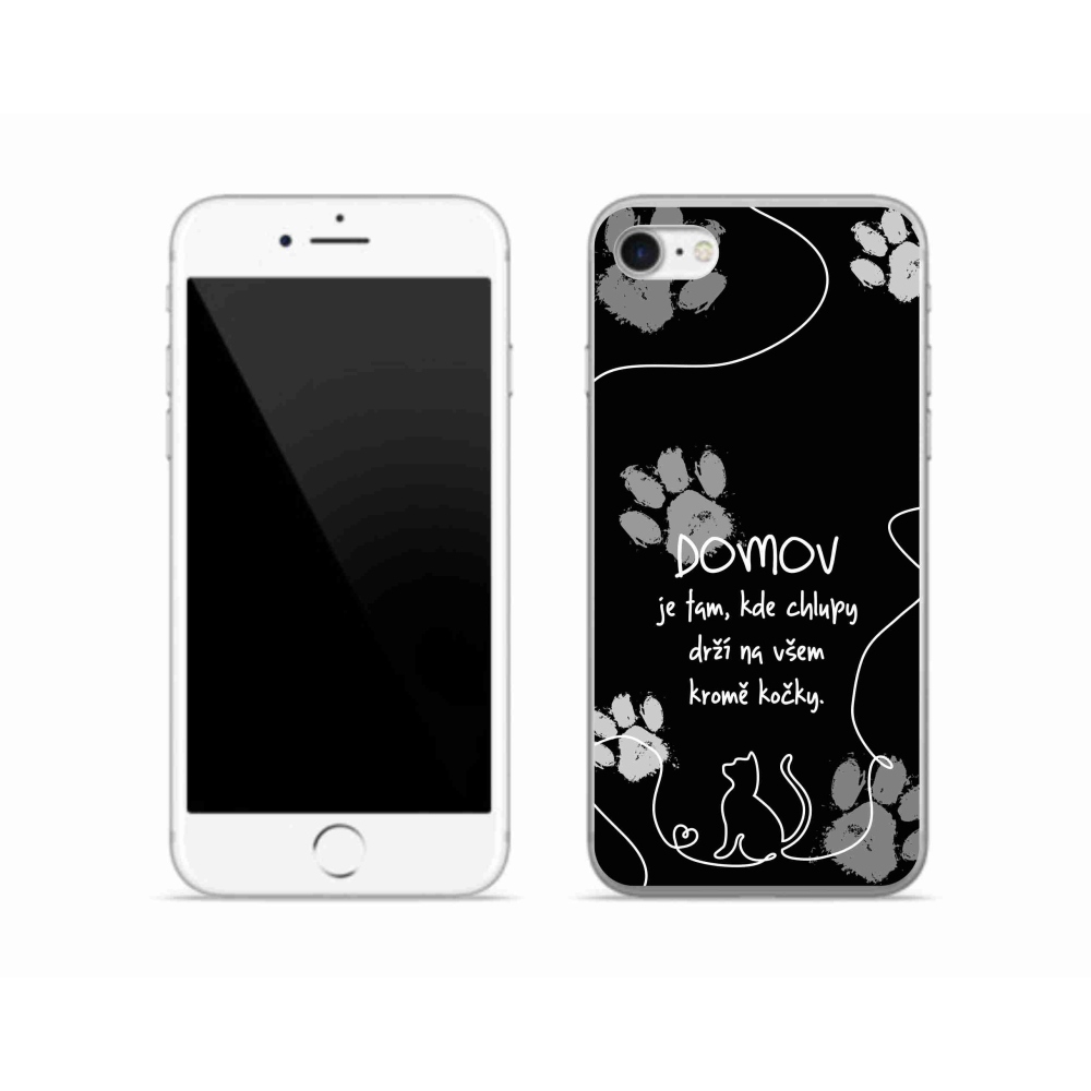 Zselés borítás mmCase iPhone SE (2020) - macska motívum fekete háttérrel