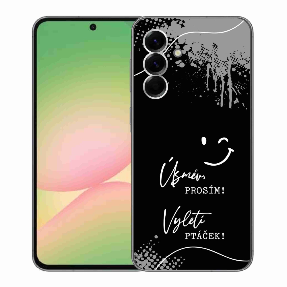 Gél borító mmCase Samsung Galaxy A56 5G - vicces szöveg 4 fekete háttérrel