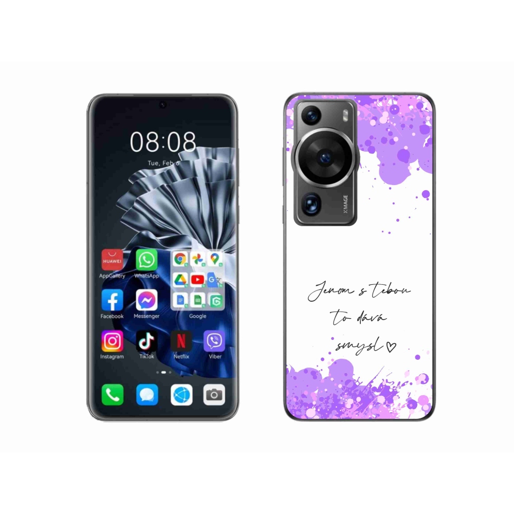 Gél borító mmCase a Huawei P60 Pro - szerelem szöveg fehér háttérrel