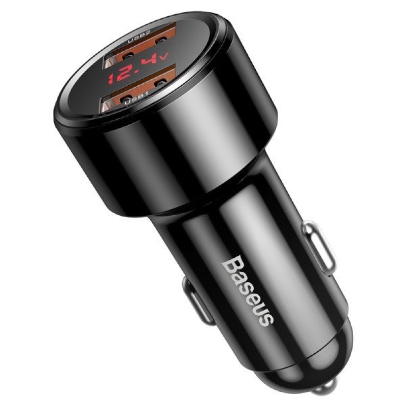 Baseus Magic sorozatú autós töltő USB-A/USB-A 45W Fekete