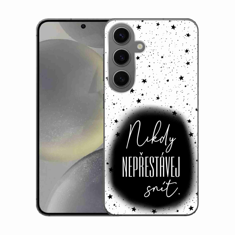 Gél borítás mmCase Samsung Galaxy S24 - idézet 1 fekete és fehér háttérrel