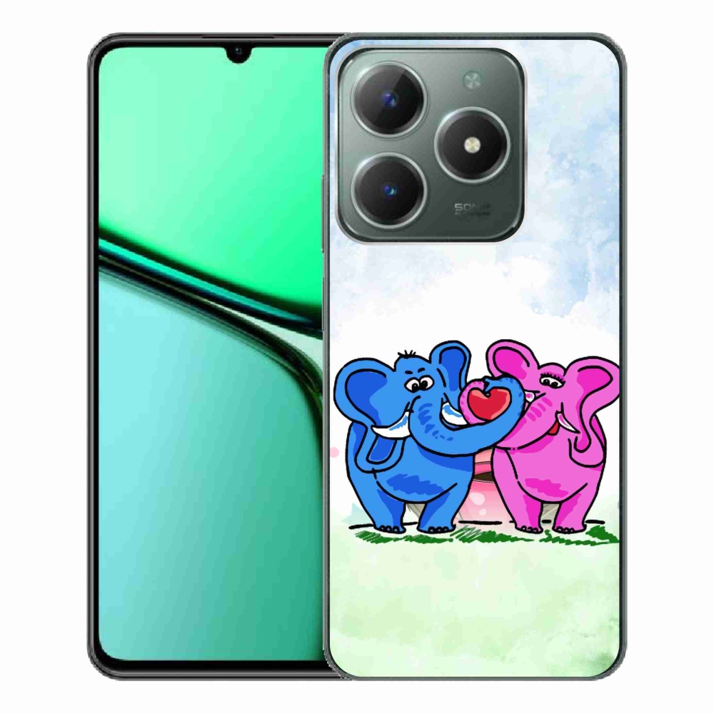 Gél borítás mmCase a Realme C61 készülékhez - szerelmes elefántok