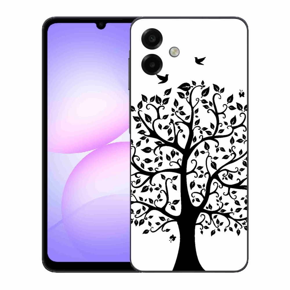 Gél borítás mmCase Samsung Galaxy A07 4G - fekete és fehér fa