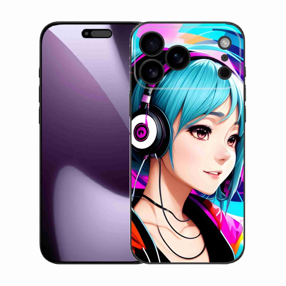 Gél borítás mmCase iPhone 17 Pro Max készülékhez - lány fejhallgatóval