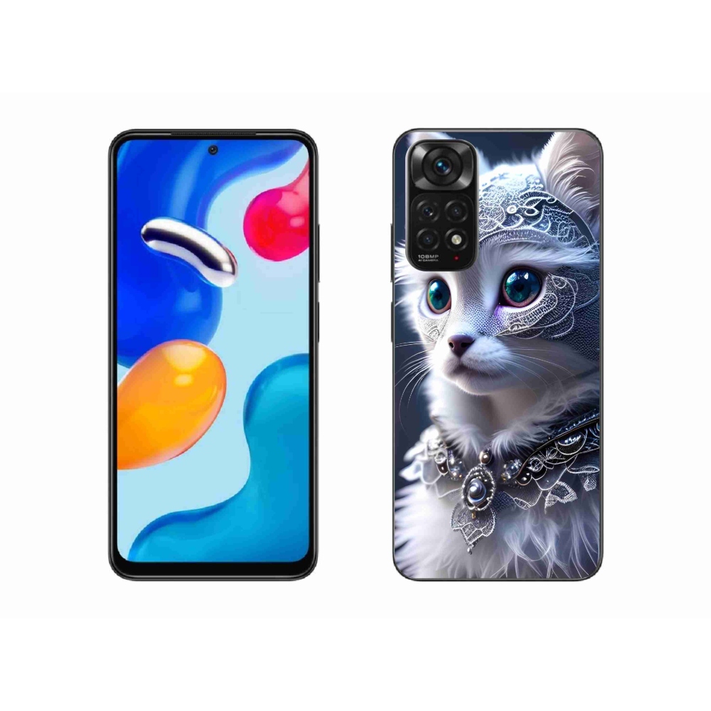 Gél borítás mmCase a Xiaomi Redmi Note 11 4G-hez - fehér macska