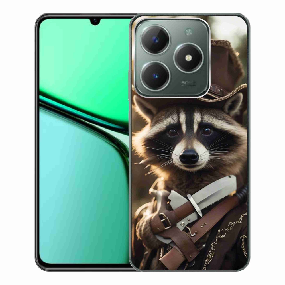 Gél borító mmCase a Realme C61 készülékhez - mosómedve egyenruhában