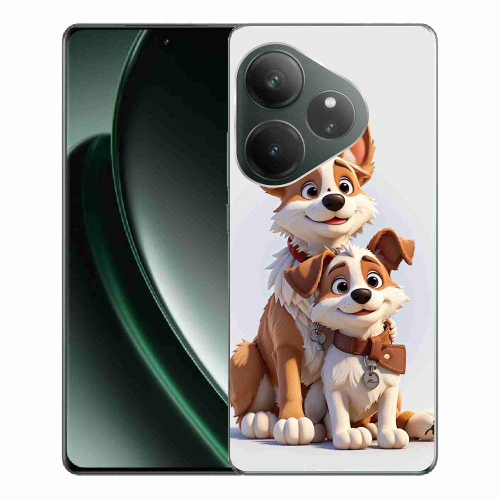 Zselés borítás mmCase a Realme GT 6 5G/GT 6T 5G számára - kutyák rajzolása