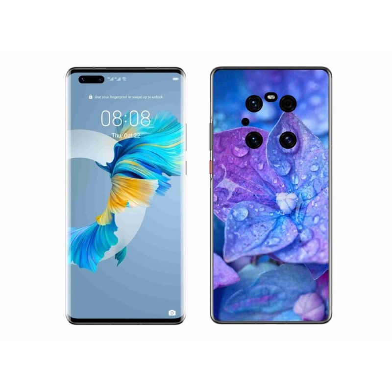 Gél tok mmCase a Huawei Mate 40 Pro készülékhez - lila virág