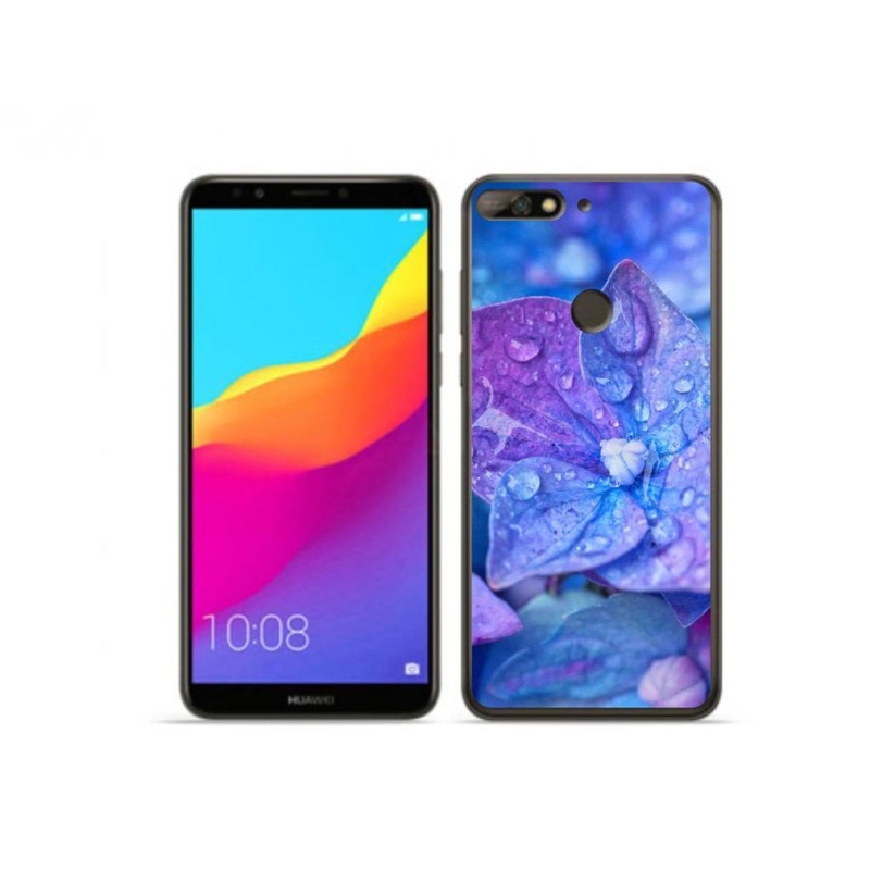 Gél tok mmCase a Huawei Y7 Prime (2018) - lila virághoz