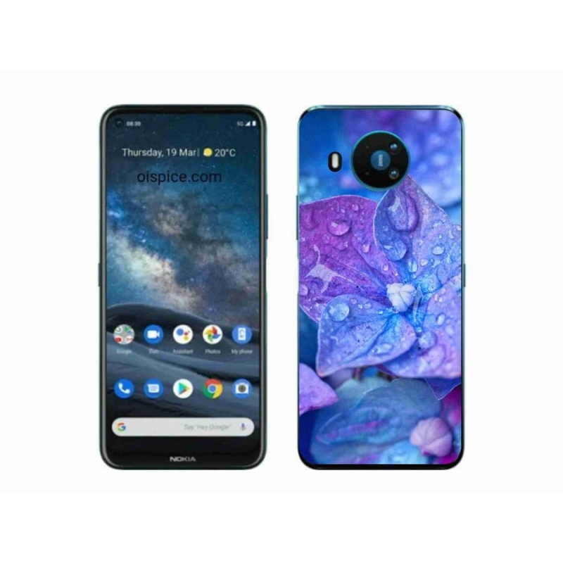 Gél tok mmCase a Nokia 8.3 5G számára - lila virág