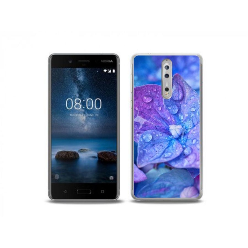 Gél tok mmCase a Nokia 8-hoz - lila virág