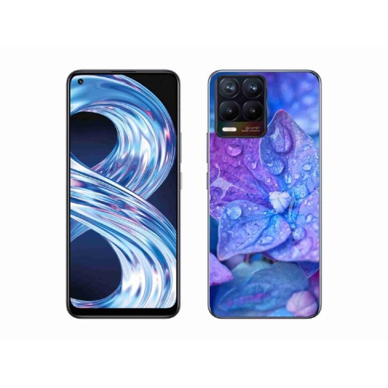 Gél tok mmCase a Realme 8 4G készülékhez - lila virág