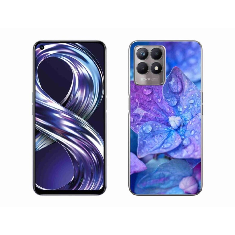 Gél tok mmCase a Realme 8i készülékhez - lila virág
