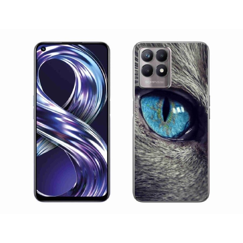 Gél tok mmCase a Realme 8i készülékhez - kék macskaszem