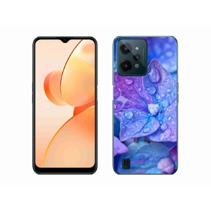 Gél tok mmCase mobiltelefonhoz Realme C31 - lila virág