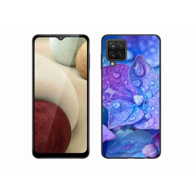 Gél tok mmCase Samsung Galaxy A12 készülékhez - lila virág