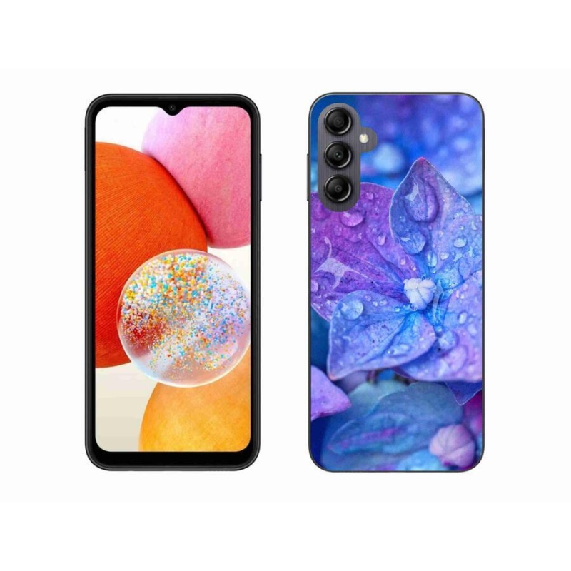 Gél tok mmCase a Samsung Galaxy A14 4G/5G készülékhez - lila virág