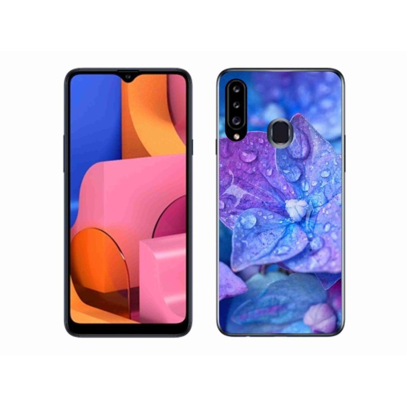 Gél tok mmCase a Samsung Galaxy A20s készülékhez - lila virág