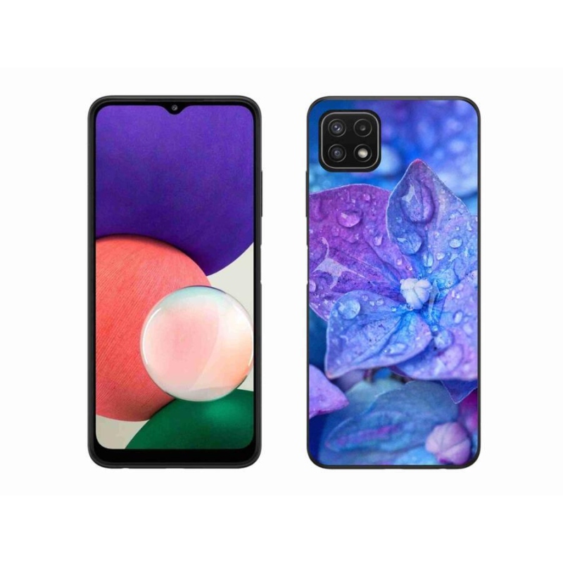 Gél tok mmCase a Samsung Galaxy A22 5G készülékhez - lila virág