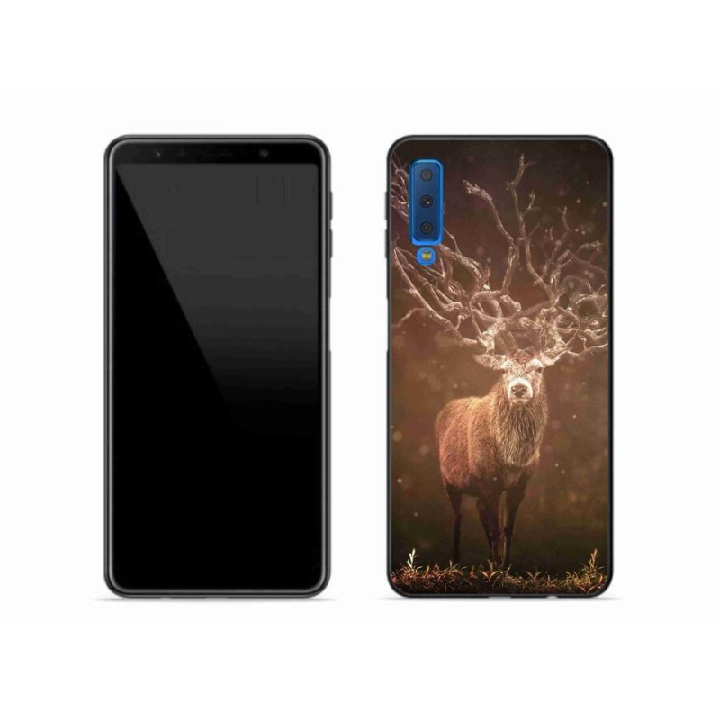 Gél tok mmCase Samsung Galaxy A7 (2018) - szarvas a fényszórókban