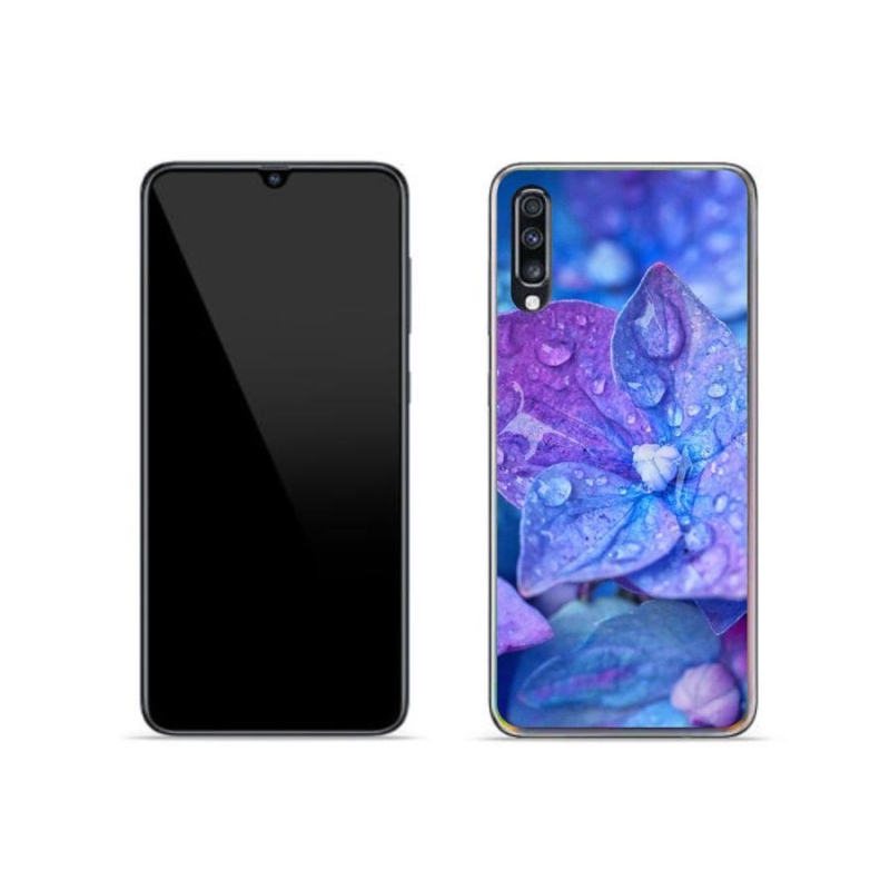 Gél tok mmCase a Samsung Galaxy A70 készülékhez - lila virág