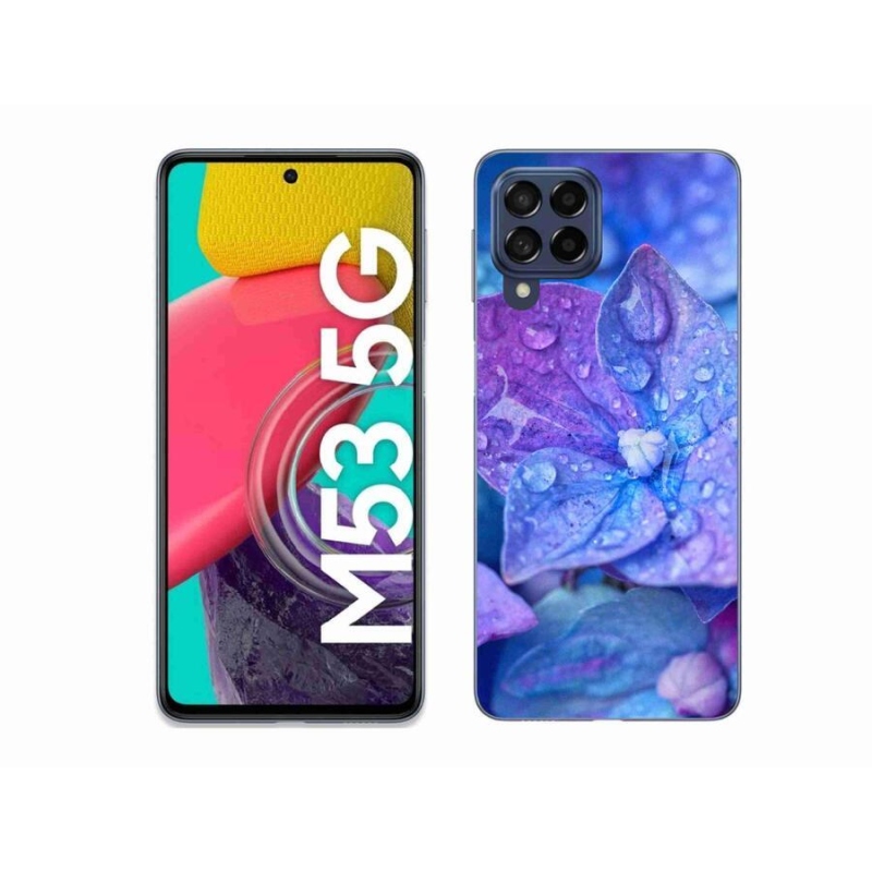Gél tok mmCase a Samsung Galaxy M53 5G készülékhez - lila virág