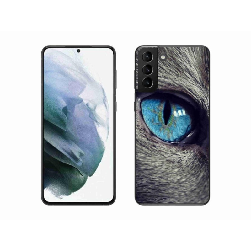 Gél tok mmCase Samsung Galaxy S21 Plus készülékhez - kék macskaszem