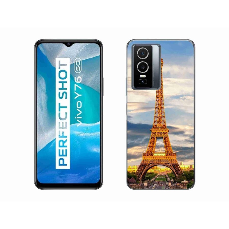 Gél tok mmCase a Vivo Y76 5G számára - eiffel torony 3