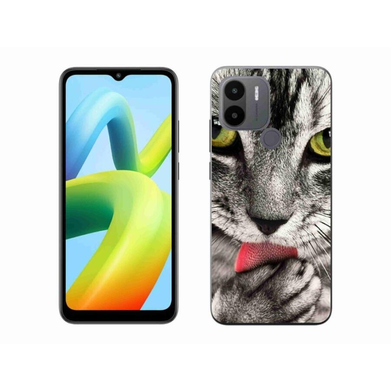 Gél tok mmCase a Xiaomi Redmi A1+/A2+ készülékhez - zöld macskaszemek