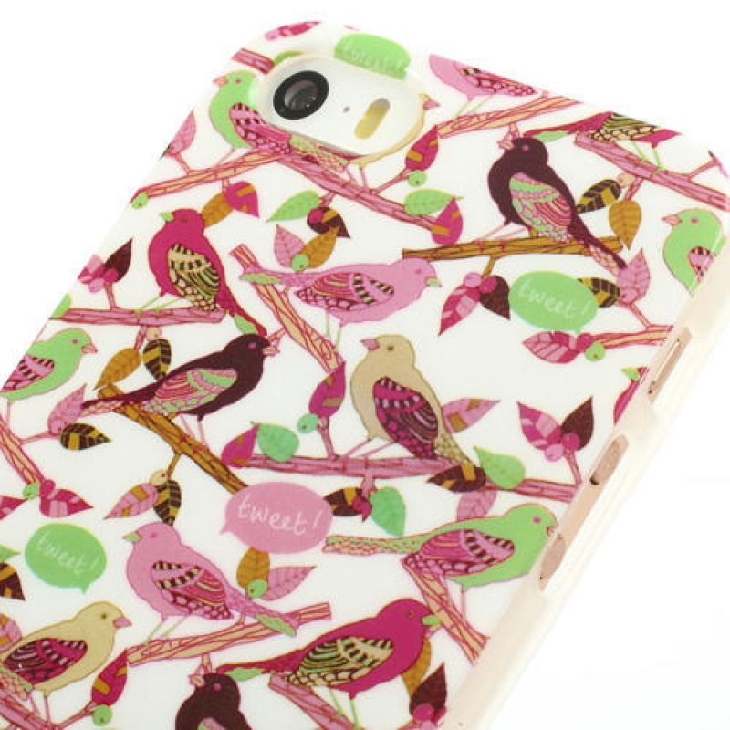 Gél tok iPhone 5, 5 - elegáns madarakhoz